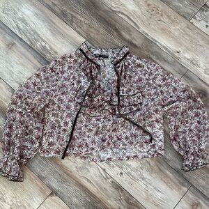 Zara Lace Top with Floral Design